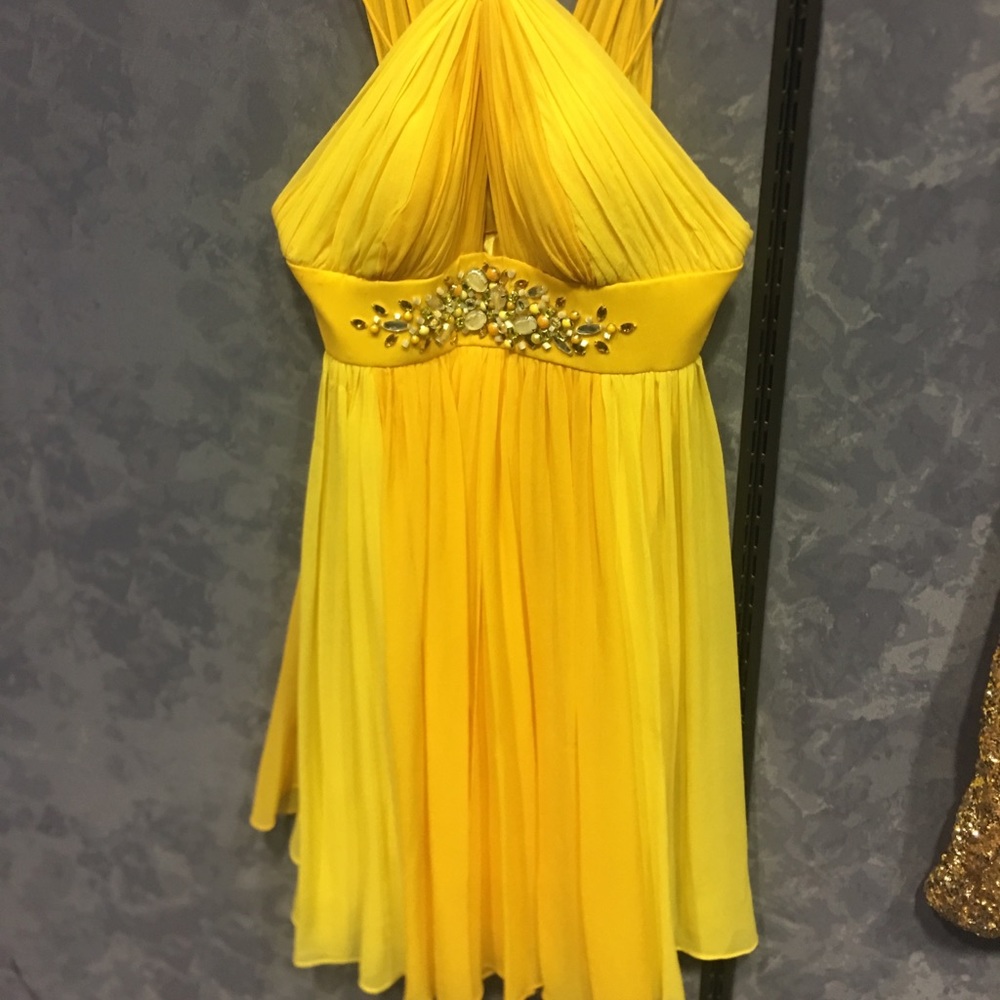 Yellow halter dress